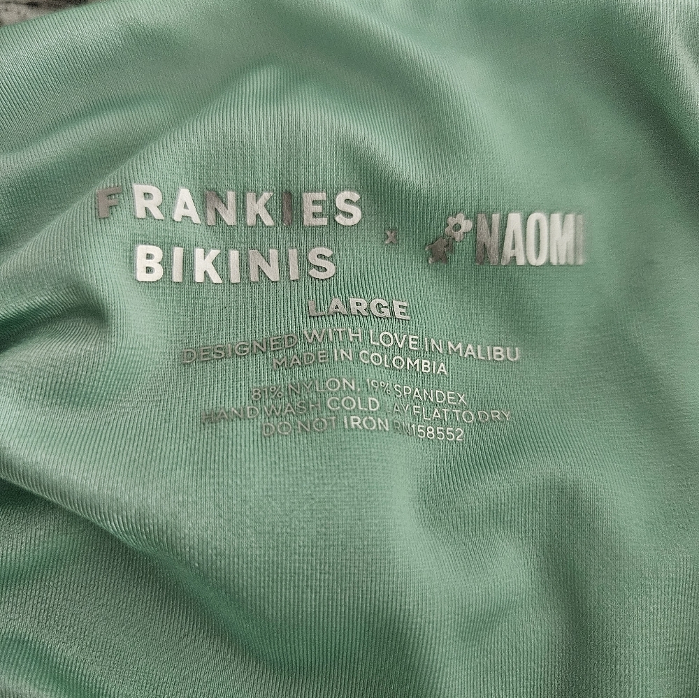 Frankie's Bikinis Naomi Foxy Satin Cheeky Green Camouflage Two Piece - Picture 5 of 15